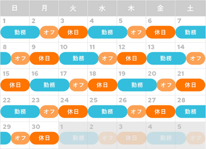 シフトカレンダー